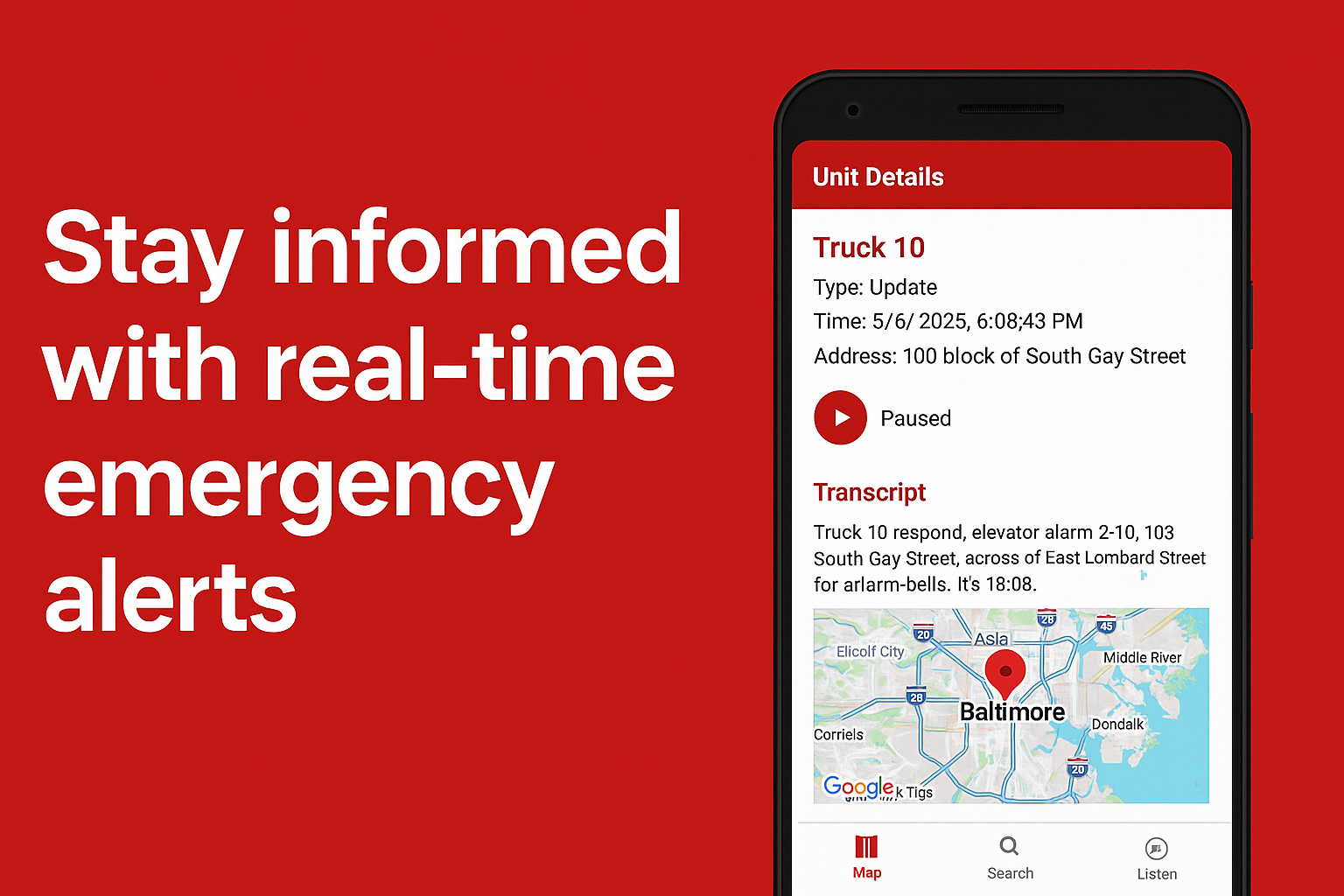 Baltimore Fire Alerts screenshot